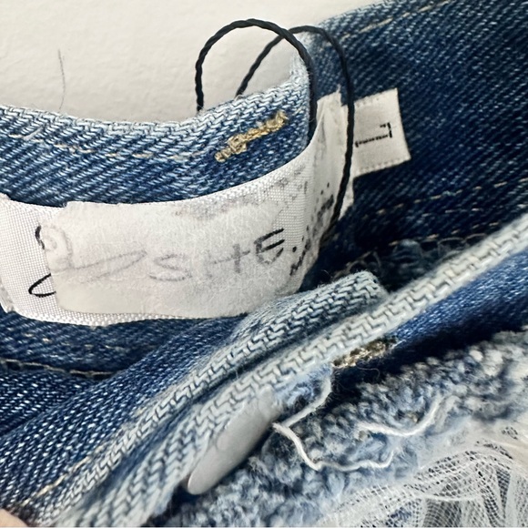 SHE Denim skirt with polka dot sheer cover L - Picture 5 of 5